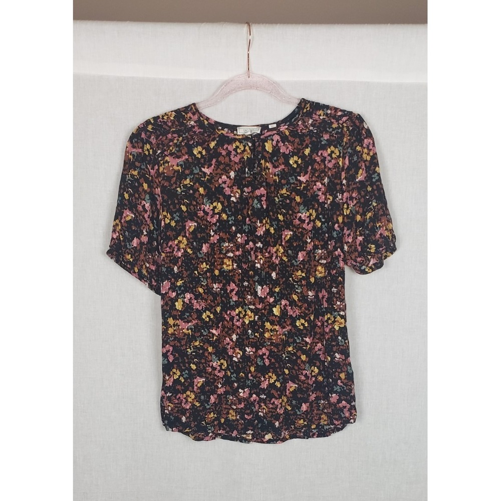 Fat Face Blouse Top Womens 6 Floral Keyhole Shirred Boho Peasant Cottagecore